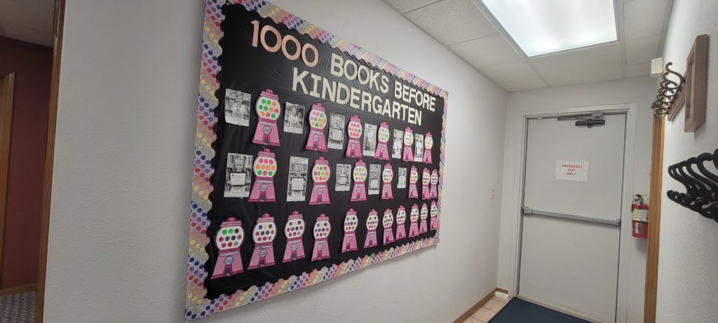 1000 Books Before Kindergarten bulletin board hallway