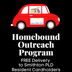 Logo for Homebound Outreach Program, FREE delivery to Smithton PLD Resident Cardholders